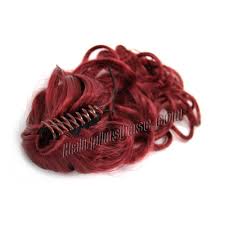 22 Inch Claw Clip Human Hair Ponytail Stylish Curly Red Ponytail Hairstyles Brazilian Remy Hair Human Hair Ponytail Extensions