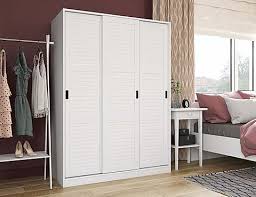 Supplement your closet space with stylish armoires and wardrobe closets that keep your clothing and other items neat and organized. 5671 100 Solid Wood 3 Sliding Door Wardrobe White Palace Imports Solid Wood Wardrobes Wardrobe Armoire Wood Wardrobe