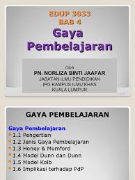 Pembelajaran remaja gred tiga hingga gred dua belas. 4 3 Gaya Belajar