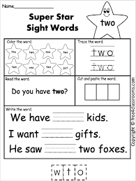 Wild animals coloring pages for kids. Free Sight Word Worksheets For Kindergarten Two Free4classrooms