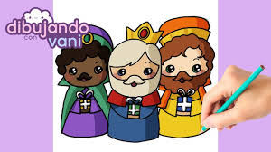 Reyes Magos Para Colorear Kawaii