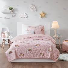 Blast into outer space with the space cadet comforter set. Mi Zone Kids Mia Pink Rainbow With Metallic Printed Stars Reversible Coverlet Set Kids Comforters Rainbow Bedding Comforter Sets