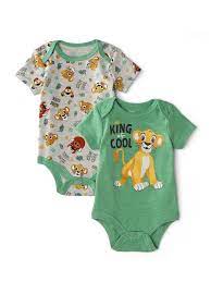 The Lion King Lion King Baby Boy Graphic Bodysuits 2 Pack Walmart Com Disney Baby Clothes Lion King Baby Boy Outfits