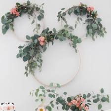 Aro Floral De Metal Para Decoracion De Boda Colgante De Pared Hojas De Eucalipto Artificiales Rosas Enredadera Glicina De Guirnalda Para Fiestas Decoraciones Diy De Fiestas Aliexpress