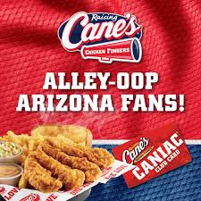 Visit a participating raising cane's and ask for a caniac club card. Arizona Athletics On Twitter Alley Oop Wildcats Swipe Your Caniac Club Card Through 2 4 18 For A Chance To Win Free Cane S For A Year A Raising Cane S Gift Basket Wildcat Gear