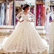 3 4 Sleeves Luxury Lace Wedding Dress Ball Gown Bridal Gown Custom Size 2 28 Prom Beautiful Muslim