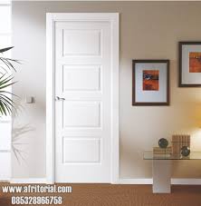 Ukuran daun pintu 150 x 235 cm. Pintu Kamar Minimalis Kayu Jati Duco Putih Model Sederhana