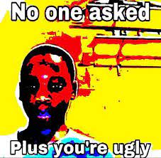 No One Asked Plus You Re Ugly Memes