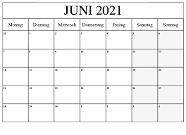 Monatskalender und planer für jeden tag, jede woche, jeden monat und jedes jahr mit feldern für einträge und notizen;; Kalender Juni 2021 Zum Ausdrucken Planer Zudocalendrio