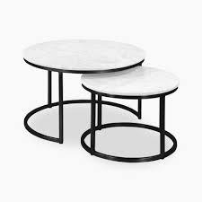 Horseshoe black laquered linen 60 coffee table options. Black Madison Nest Of 2 Tables Nesting Side Tables