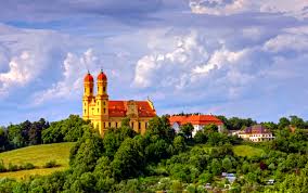 Ak ellwangen an der jagst / württemberg, die stadt mit schönenberg und schloß v. Die Schonenbergkirche Ob Ellwangen Foto Bild Architektur Schlosser Burgen Profanbauten Bilder Auf Fotocommunity