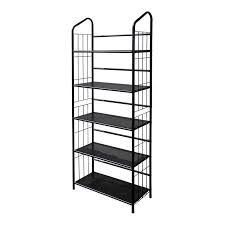 Urban designs mag euro tall narrow corner 6ft tall solid pine corner unit adjustable display. 64 Tall 5 Tier Corner Metal Bookcase Book Shelf Black Finish Walmart Com Walmart Com