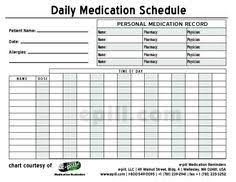 Free Daily Medication Schedule Free Daily Medication Chart