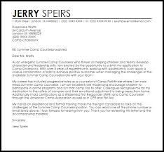 Summer Camp Counselor Cover Letter Sample Cover Letter Templates Examples