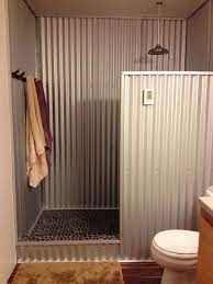 Functional shower walls meet your needs from floor to ceiling. Corrugated Metal Showers