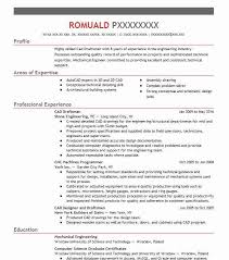 cad draftsman resume example