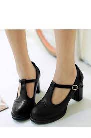 The most common womens vintage shoes material is metal. Vintage Black T Strap High Heel Shoes Low Heel Shoes Vintage Shoes Heels