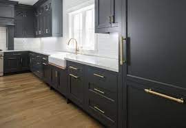 Cabinet colors that are anything but neutral. The Best Black Paint Colors For Your Kitchen Cabinets Elegant Kitchens Dark Grey Kitchen Cabinets Kitchen Trends