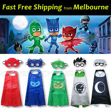 Children can build their imagination around characters and concepts they know through television cartoon shows, and from there they can instill positive emotions in themselves. Kids Pj Masks Cape Set Superhero Costume Gekko Owlette Catboy Romeo Luna Girl Ebay