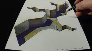 3d Drawing Loch Ness Monster Trick Art Dragon On Paper How To Draw Monster Youtube