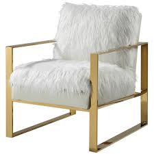 Cozy up spaces while giving it an instant refresh. Glam Faux Shearling Accent Chair White Gold Scenario Home
