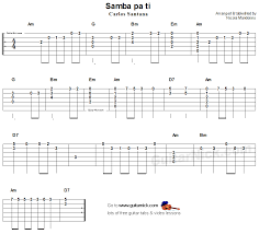 Samba Pa Ti Santana Guitar Tab With Melody And Chords Guitar Tabs Acoustic Guitar Guitar Tutorial