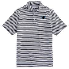 Carolina Panthers Mens Black Vineyard Vines Winstead Stripe Polo