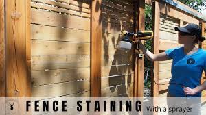 Using only a brush and roller for this project is extremely time consuming and labor intensive. Staining A Fence With A Sprayer Youtube