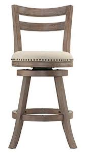 Cortesi Home Harper Counter Stool Beige Fabric Swivel Seat With Back Counter Stools Bar Stools With Backs Kitchen Bar Stools