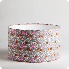Abat Jour Suspension Cylindrique En Tissu Petit Pan Motif Fleur Des Iles Abat Jour Suspension Abat Jour Fleurs Des Iles