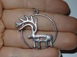Andreas Lautz Tana Norway 925 Sterling Silver Reindeer Moose Pendant