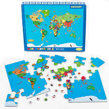 Looking for map jigsaw puzzles? Amazon Com Kidsfairy World Map Puzzle Puzzle Magnetico Del Mundo Para Ninos Rompecabezas De Mapa Divertido Para Ninos De 4 Anos Y Mayores Incluye 2 Papel Blanco Impermeable Y 32 Bandera De