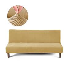 Pronto letto è l'ideale per arredare casa: Cornasee Copridivano Senza Braccioli 3 Posti In Maglia Clic Clac Fodera Copridivano Elastico Per Divano Letto Beige