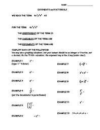 Our free factorial worksheets are so fully equipped that with them around your enthusiasm for factorials will instantly increase greatly and gaining high scores will become an everyday affair. Exponent And Factorial Notes And Worksheet By Andrea Mccann Tpt