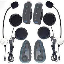 2 Pcs V8 Motorcycle Helmet Bluetooth Intercom Helmet Headset Headphone 5 Riders Interphones Fm Radio Nfc Remote Control See This G Headset Intercom Headphone