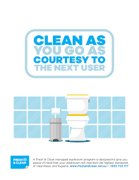 Signs do not fade and for 15+ years inside (or 10+ years outside). Toilet Etiquette Cubicle Posters Fresh Clean