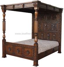 Our four poster beds can be a sleek, modern addition to your interior; Four Poster Carved Canopy Bed In Dark Oak