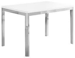 Flash furniture round glass cocktail table with chrome base. Dining Table With Chrome Metal Base Contemporary Dining Tables By Monarch Specialties Houzz