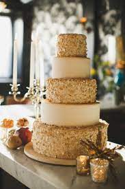 Next is a cake designed by� pretty please bakeshop. Modern Gold And White Wedding Cake Novocom Top