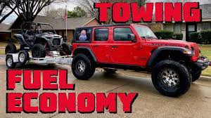 The rubicon comes with a 4.10 rear axle as standard equipment, but its maximum towing capacity is limited to 7,000 pounds. Fuel Economy Towing With Our 2018 Jeep Wrangler Jlu Rubicon Youtube
