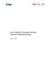 Good Label And Package Practices Guide For Prescription Drugs Canada Ca