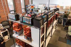 How A 3d Printer Farm Can Help Your Business Office Interior Design Printer Storage 3d Printer