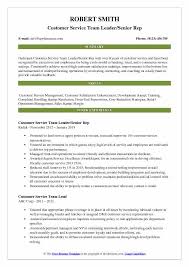 Customer Service Team Lead Resume Samples Qwikresume
