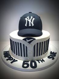 Unique Birthday Cake For Sister In Law Ny Yankees Birthday Cake Baseball Birthday Cakes Yankees Birthday 50th Birthday Cake