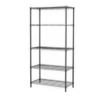 High Quality OEM 5 Tiers Light Duty Epoxy Wire Shelving Chrome Rack