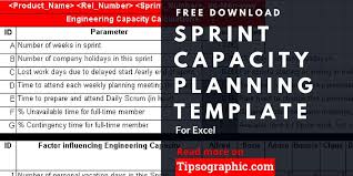 Sprint Capacity Planning Template For Excel Free Download Tipsographic Capacity Planning Agile Project Management Templates Project Management Templates