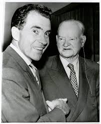 Happy Birthday, Richard Nixon! Seen here in 1960, Vice President Nixon  visited with former President Herbert Hoover in his hotel suite in Chicago  following an address by Hoover. Richard Nixon Presidential Library