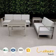 Metal Outdoor Garden Furniture Stainless Steel Effect Brushed Aluminum Sofa Set Porch Furniture Sets Outdoor Patio Furniture Sets Outdoor Furniture Sofa