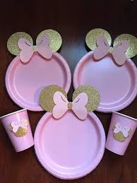 10 Light Pink Gold Glitter Minnie Mouse Birthday Table Set Minnie Mouse Birthday Party Decorations Mini Mouse Birthday Party Ideas Minnie Mouse Birthday Party