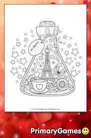 9 summer themed coloring pages! Paris City Of Love Coloring Page Free Printable Pdf From Primarygames